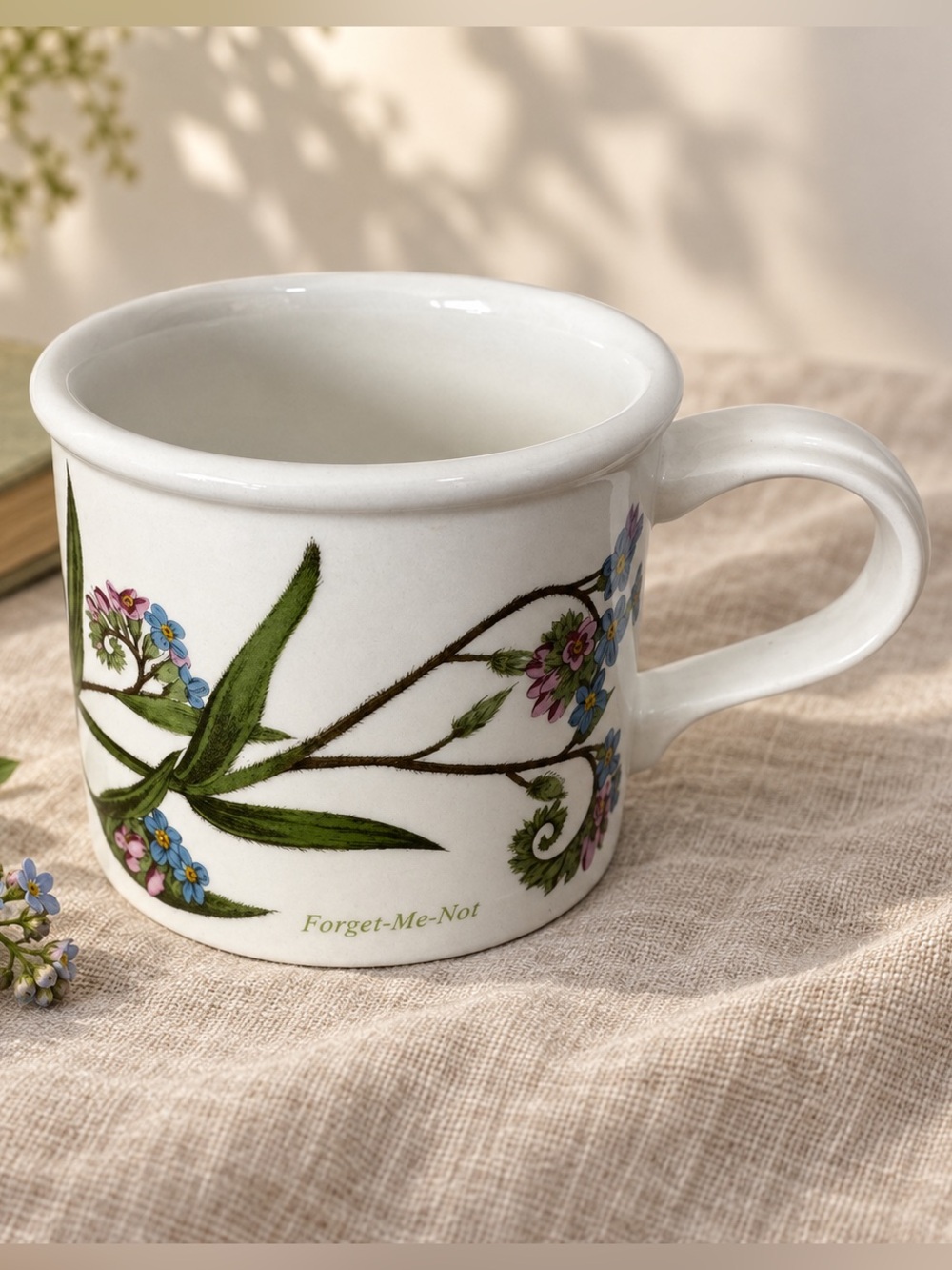 Vintage Portmeirion Botanic Garden Forget-Me-Not Drum Cup Mug